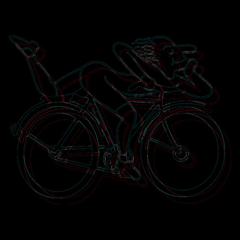 LSD Bicycle Days Psychédélique 3D Glitch Anaglyphe