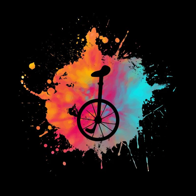 Farbklecks Einrad Einrad-fahren Geschenk Radsport