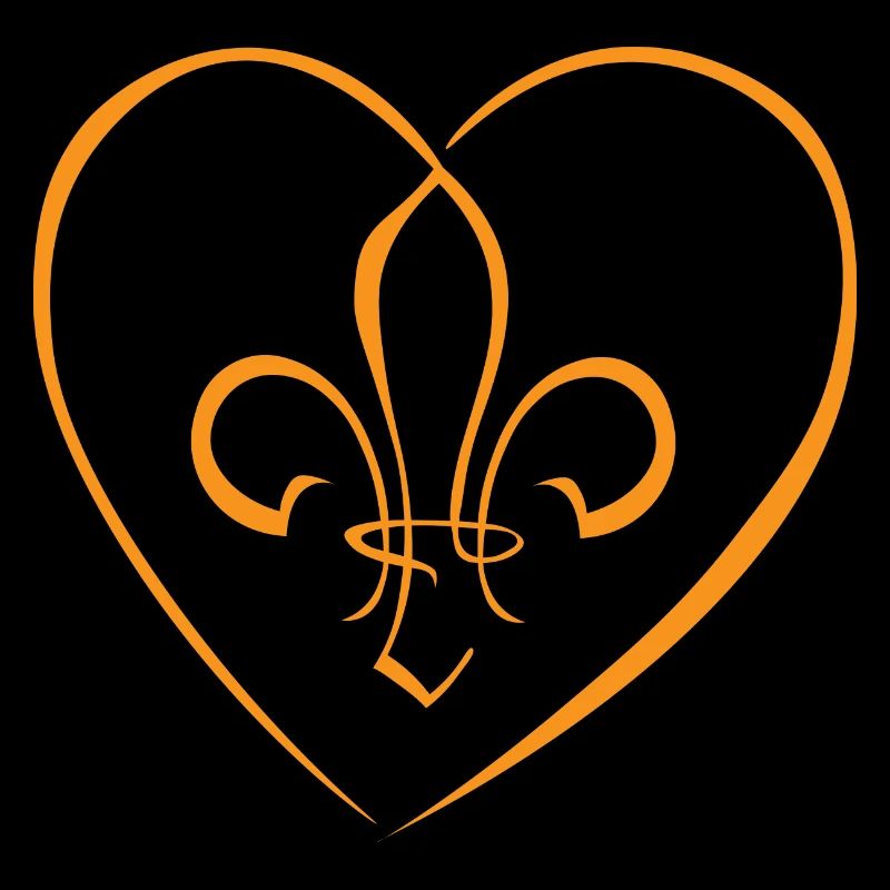Fleur de Lys im Herzen - Karamell