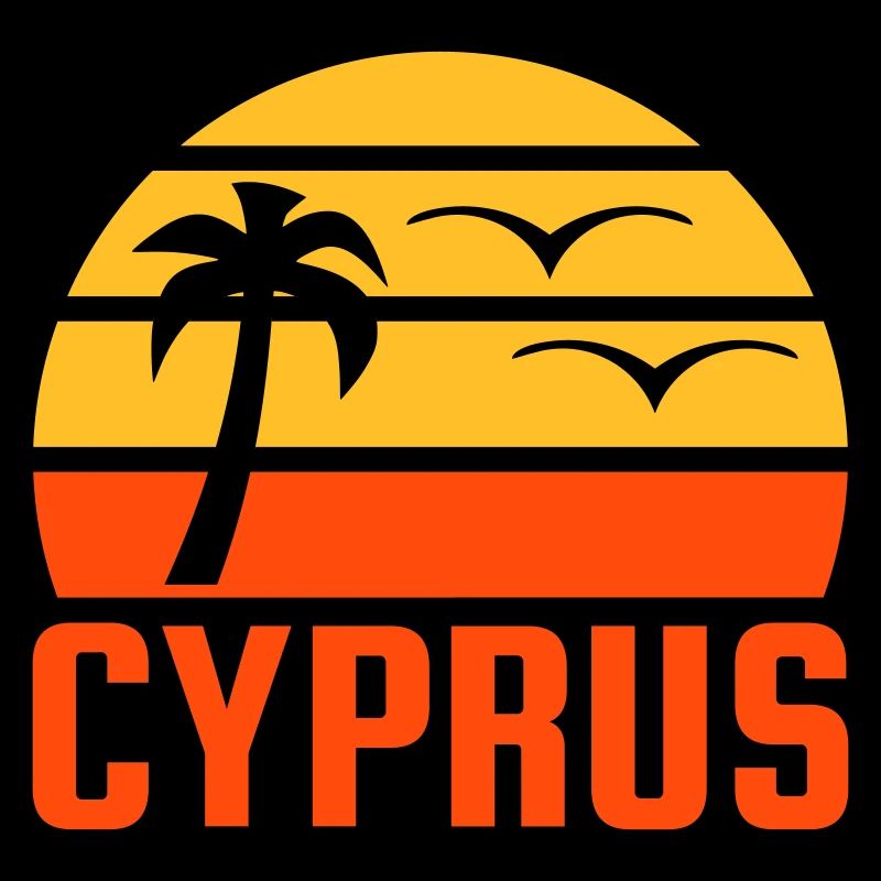 Cyprus (half sun, palm tree, two birds)
