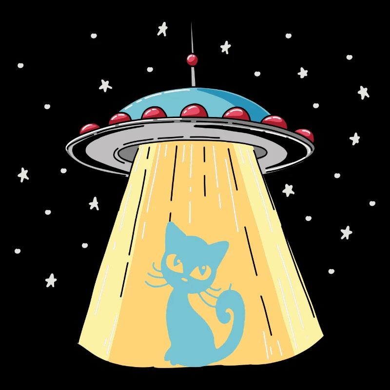 Humorous UFO cat print