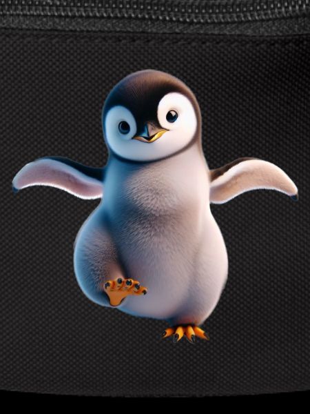 A happily dancing penguin