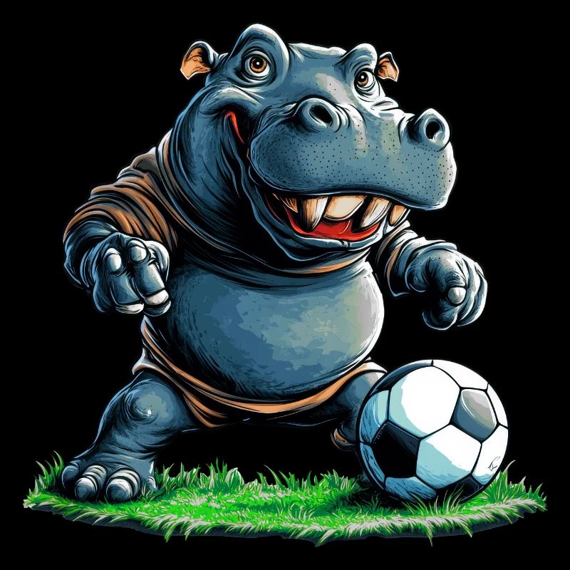Fussballer Nilpferd