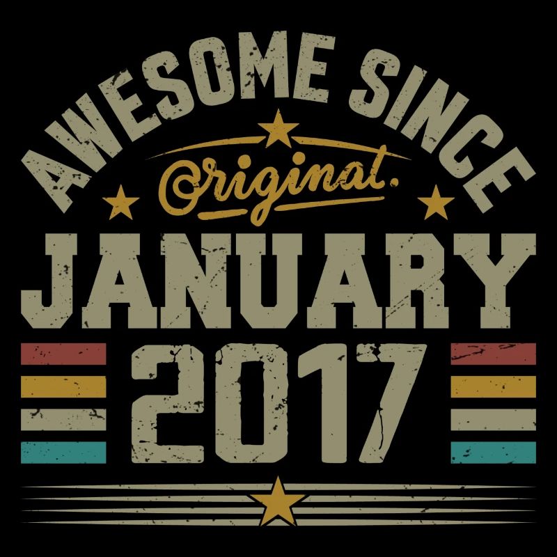 Retro-Geburtstagsgeschenk geboren im Januar 2017