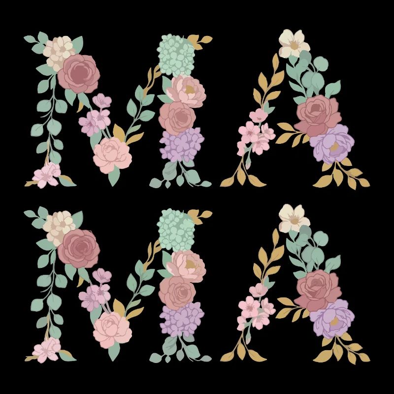 Mama Blumen Floral Schrift Beste Mutter Muttertag