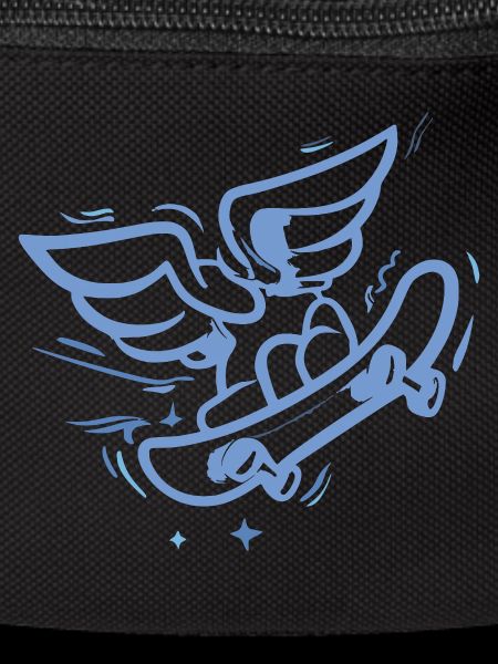 Wing Skateboard Heart Blue