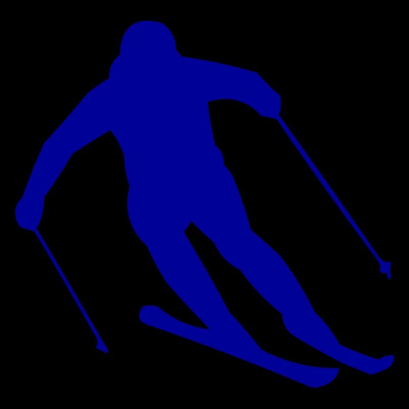 Blaue Skifahrer Silhouette