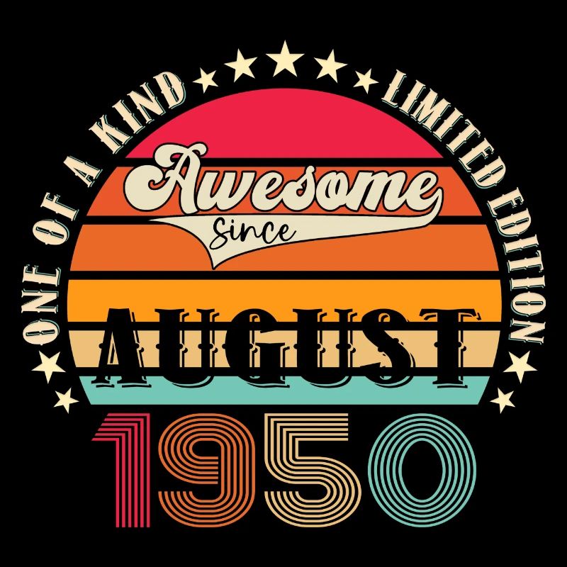 Awesome since August 1950 72. Geburtstag Geschenk