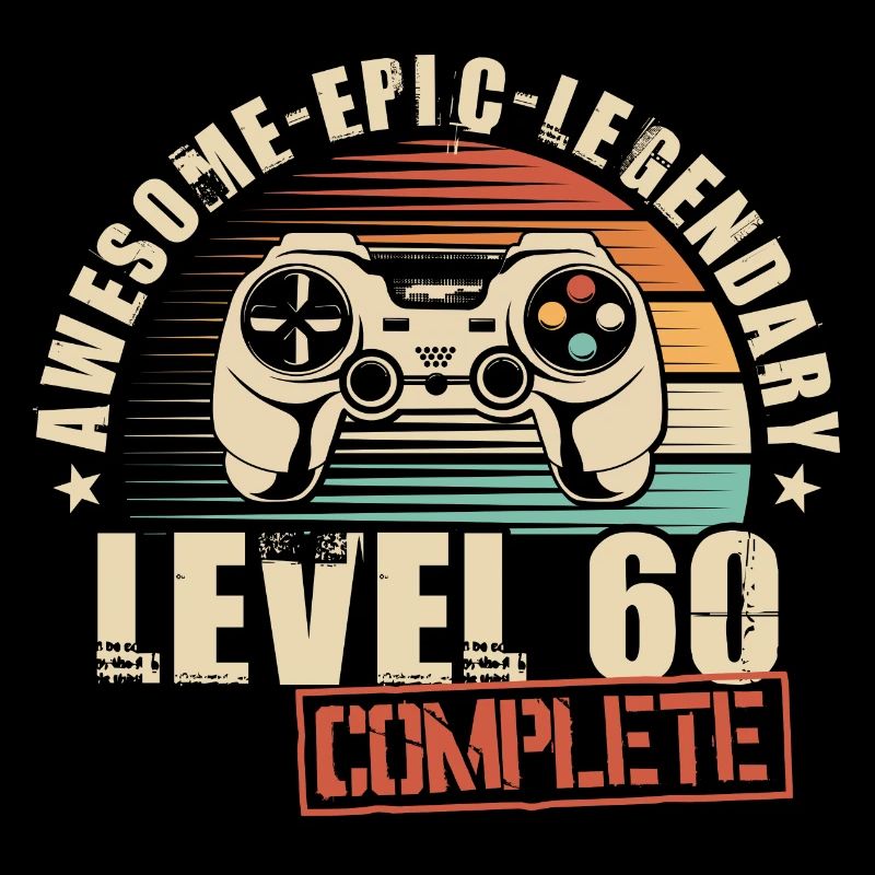 60th Birthday Gamer 60 Years Level 60 Complete