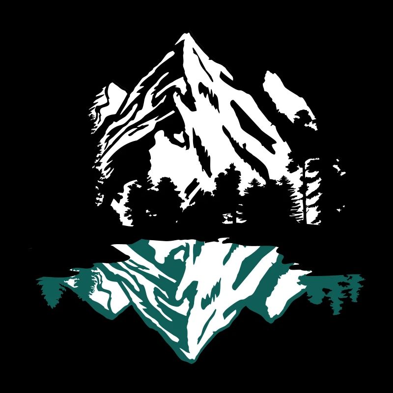 Mountains, forest and reflection in the lake