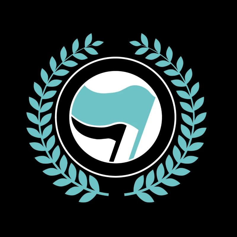 Antifa logo turquoise