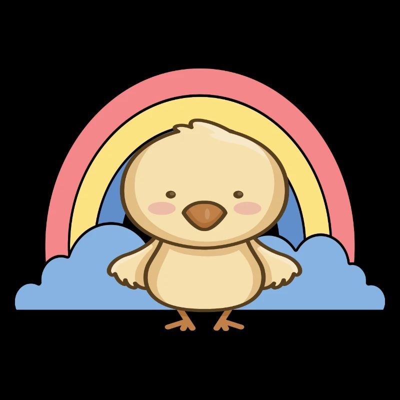 Une poussin avec naissance de douche de bébé arc-en-ciel