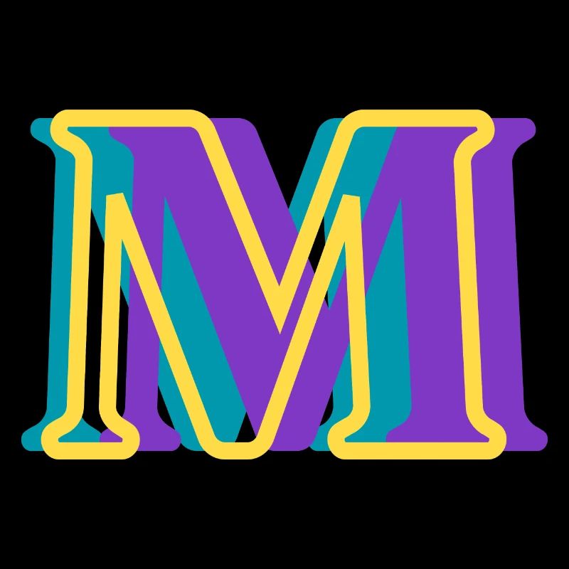 Multicolored letter m