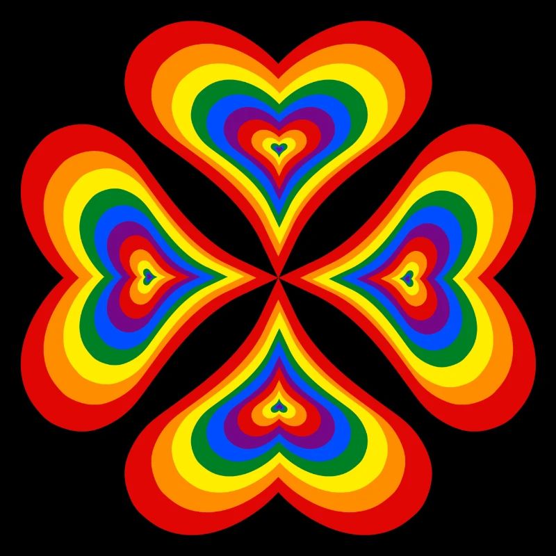 Fleur de coeurs arc-en-ciel (LGBT)