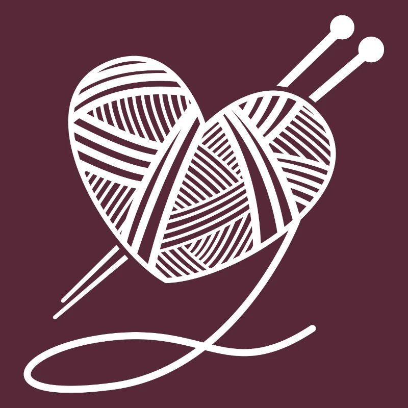 Knitting wool heart needles gift handmade