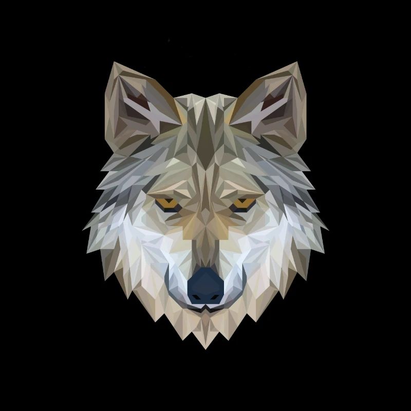 Polygone de visage de loup 3D