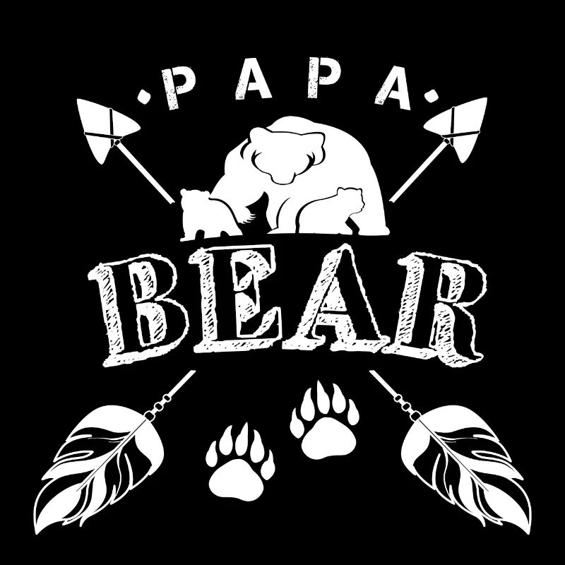 Papa ours mignon famille boho flèche