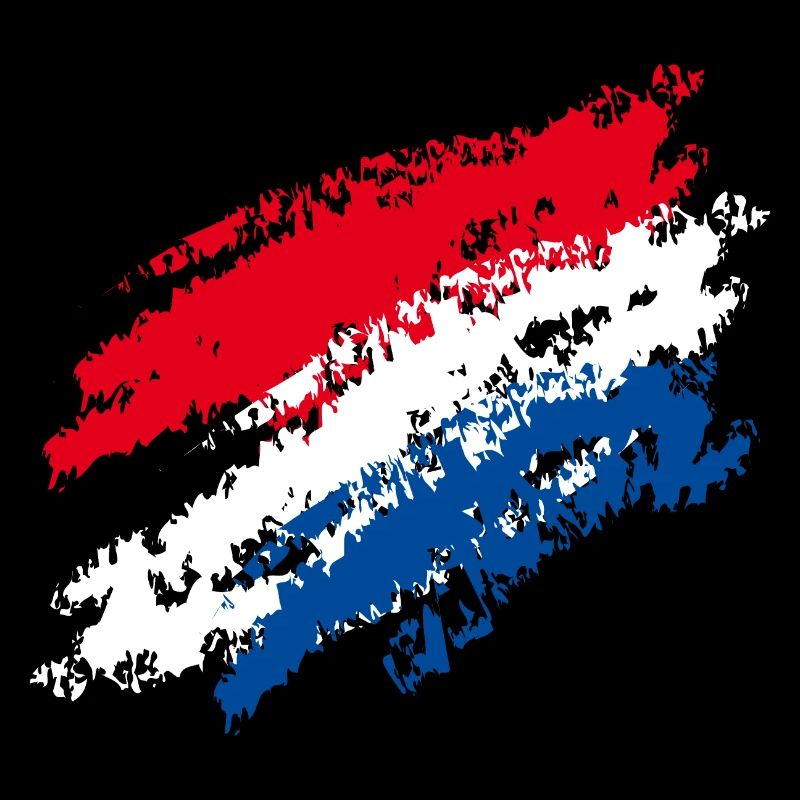 Netherlands flag / italic stripes - chalk