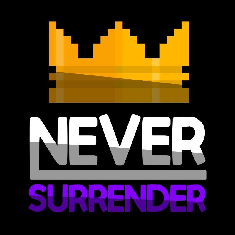 NEVER SURRENDER (Lila) + King Crown - Gaming