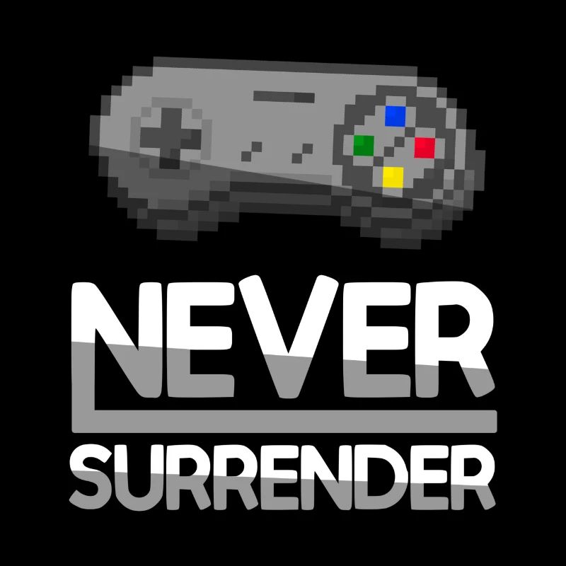 NEVER SURRENDER (Weiß) + SNES Controller - Gaming