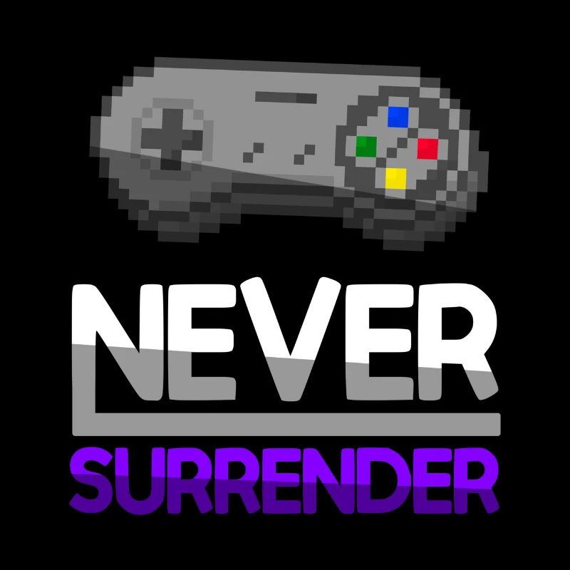 NEVER SURRENDER (Lila) + SNES Controller - Gaming