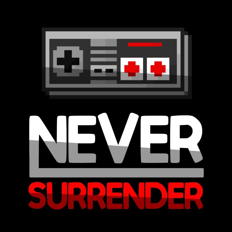 NEVER SURRENDER (Rot) + NES Controller - Gaming