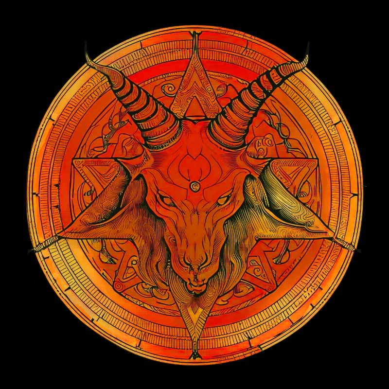 Pentagramme surmonté d'une tête de baphomet