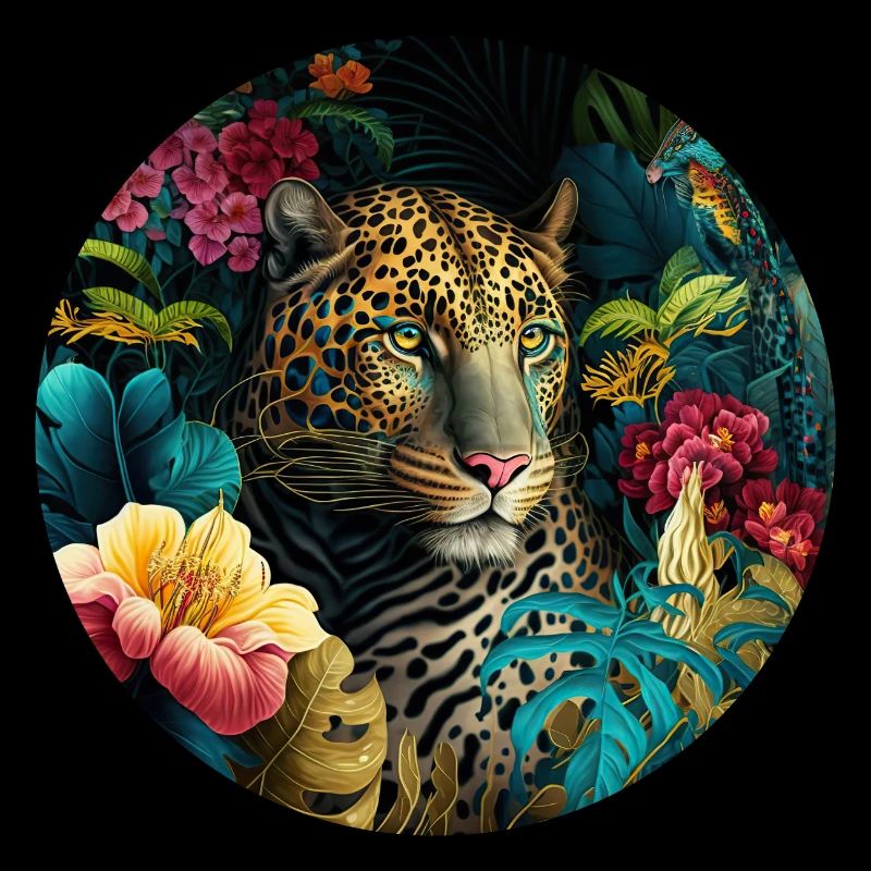 Fleurs de la jungle léopard