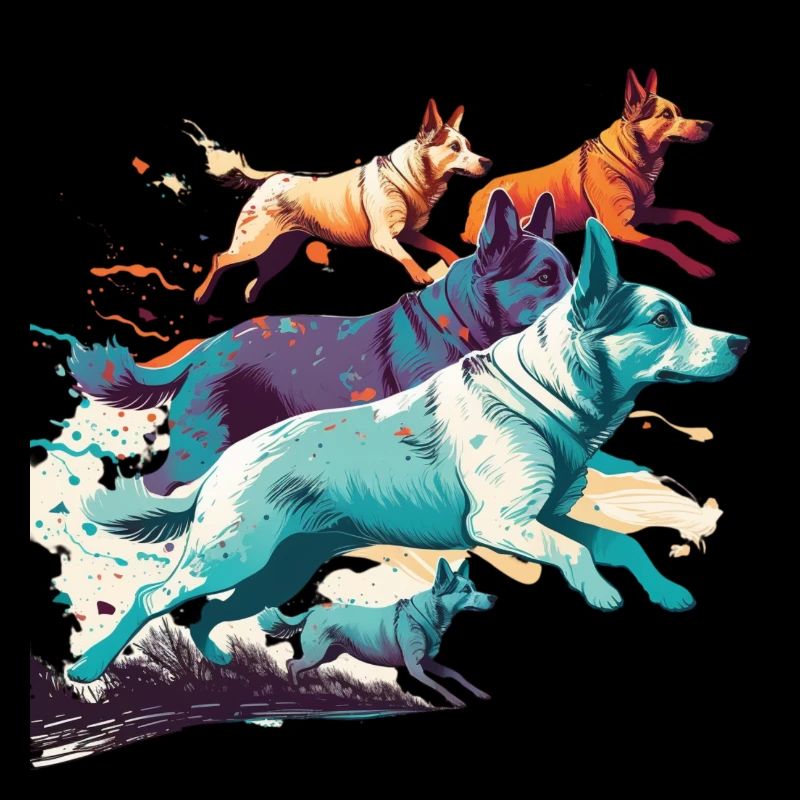 Bunte Hunde - Hunde Gruppe