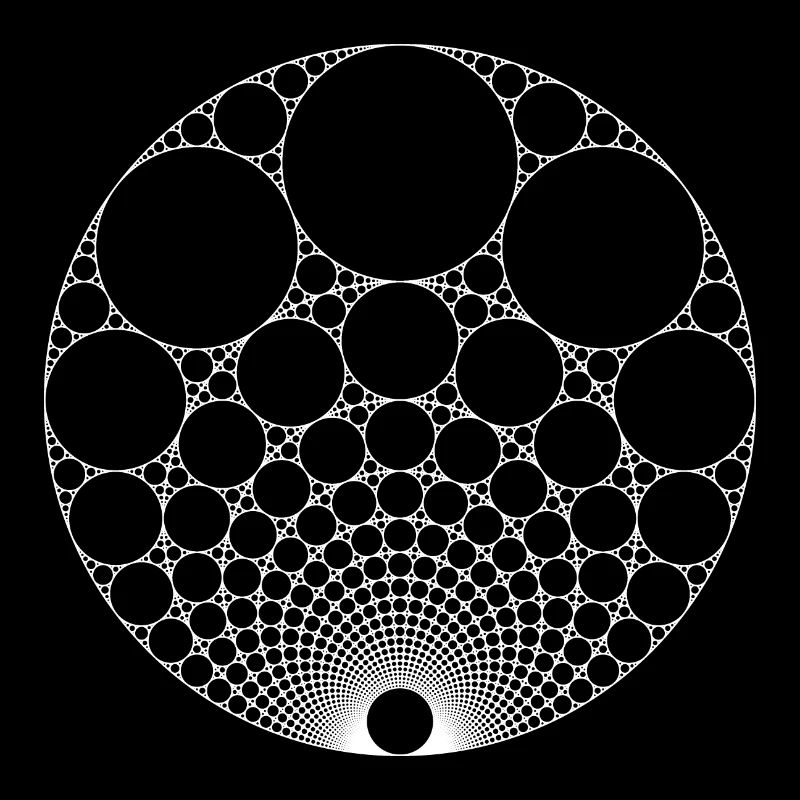 Joint d’Apollonien imbriqué blanc Math Fractale