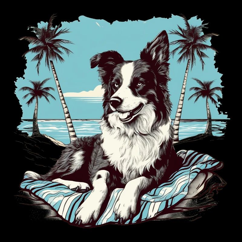 Border-collie la plage