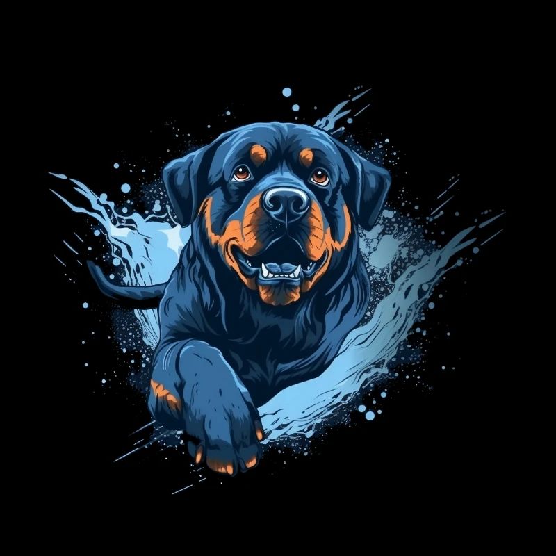 Rottweiler Dock-Plongée dans l’eau