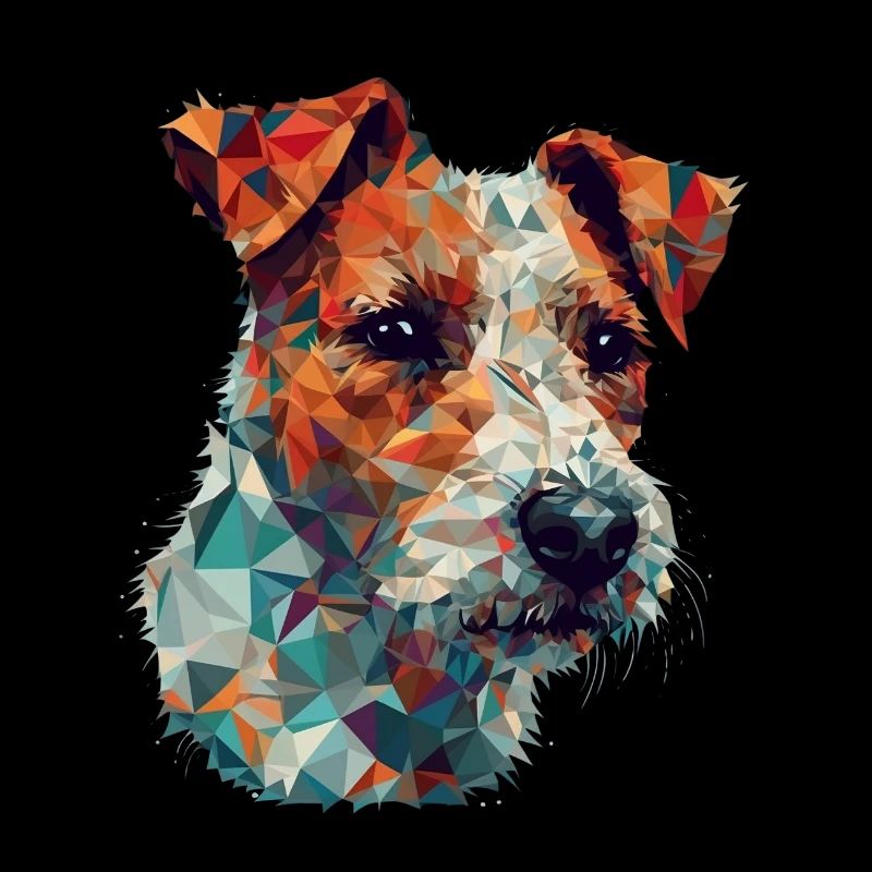 Buntes Russel-Terrier-Kunstdesign