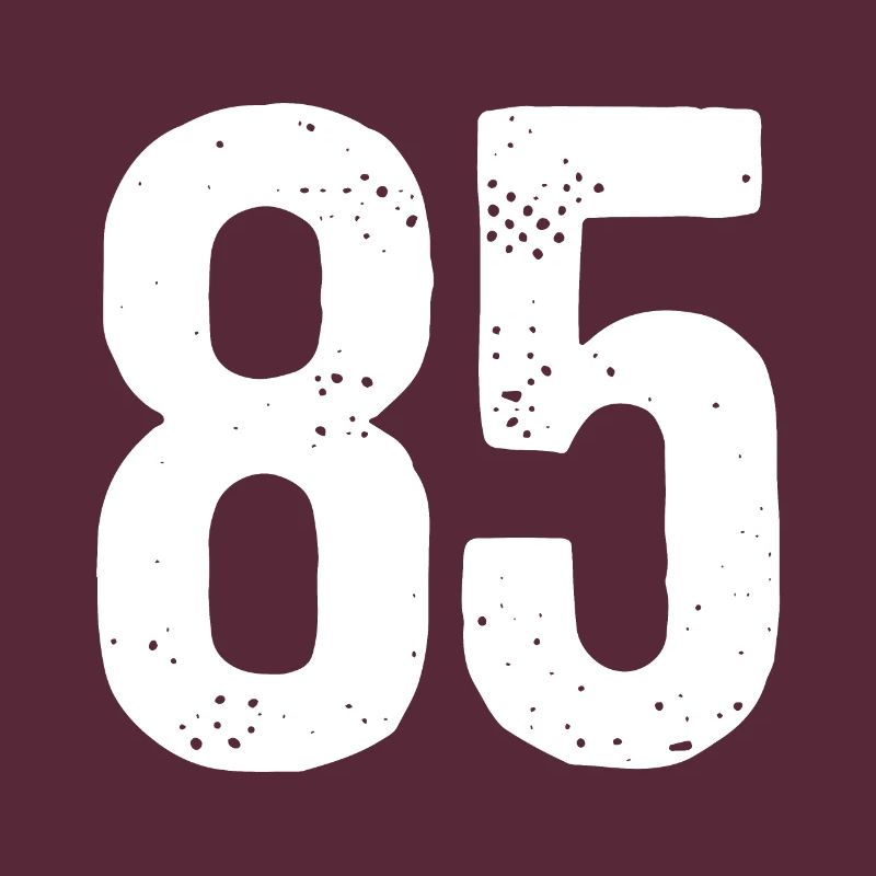 85 Numbers White