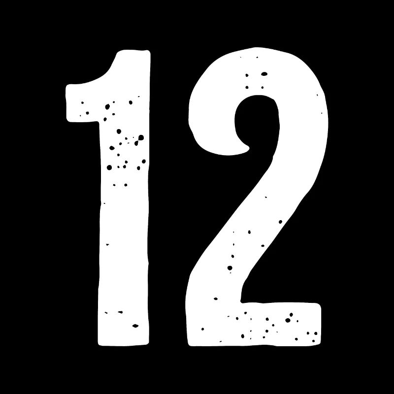 12 Numbers White