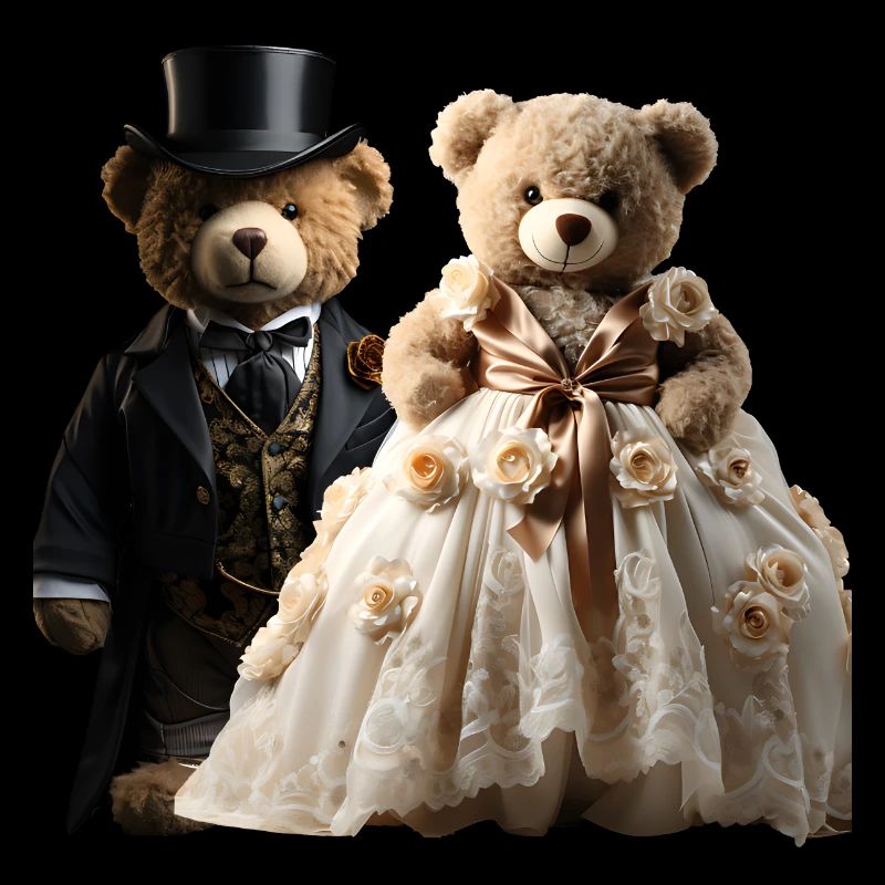 Two happy newlywed bears