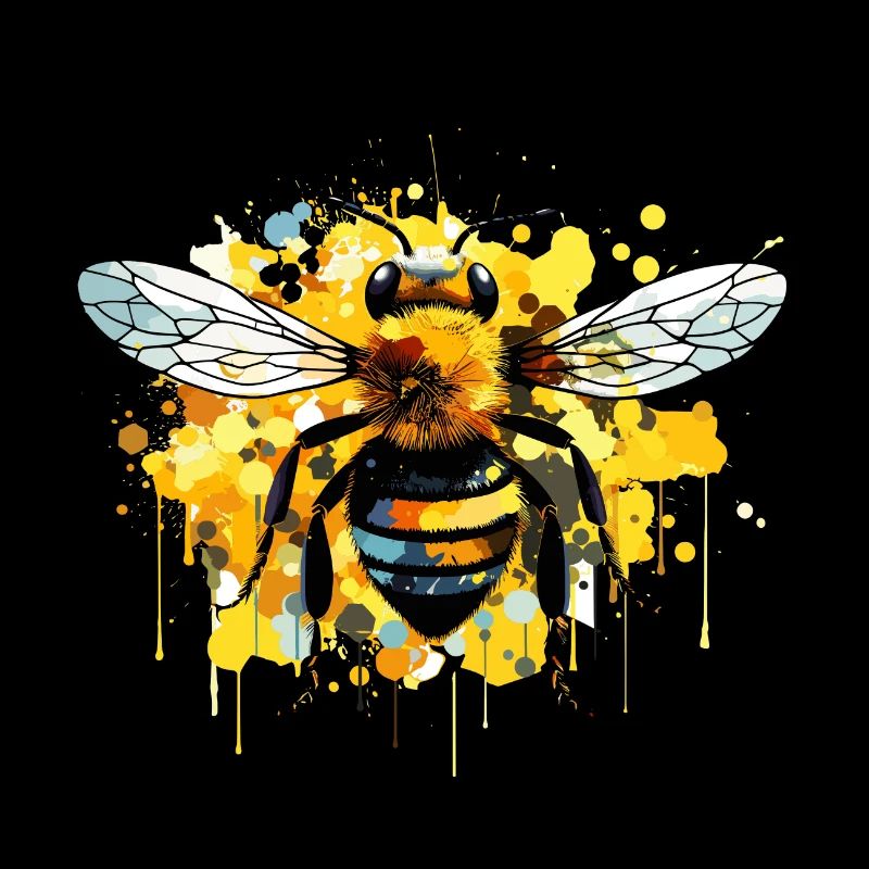 Bee Paint Splash Drop Beekeeper Paint Blobs