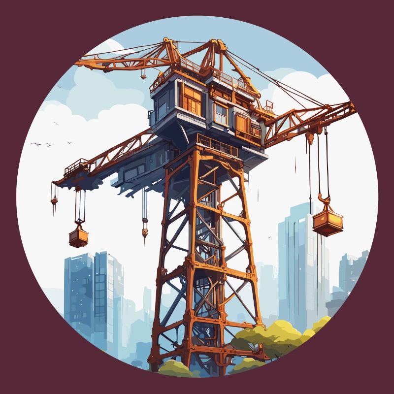 Crane / construction site / winch / crane system