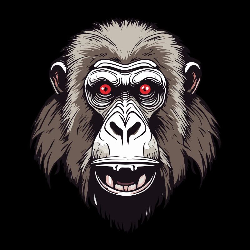 Affe / Tier / Zoo / Babian / Wild / Comic