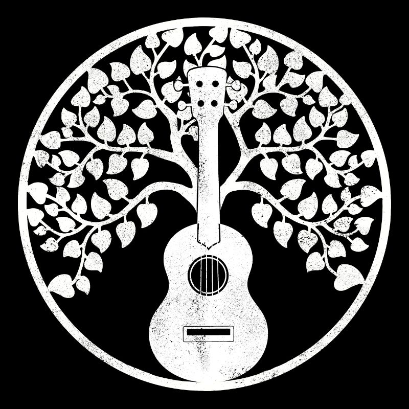 Ukulele tree Mandala white