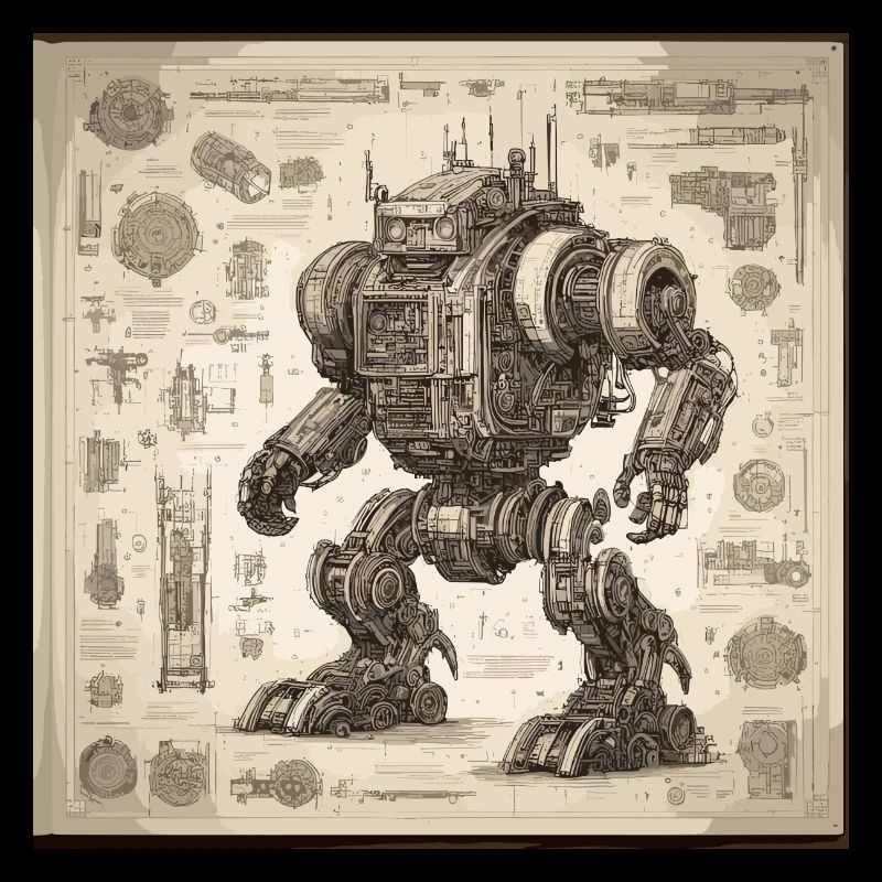 Plan / Sépia / Vintage / Rétro / Robot