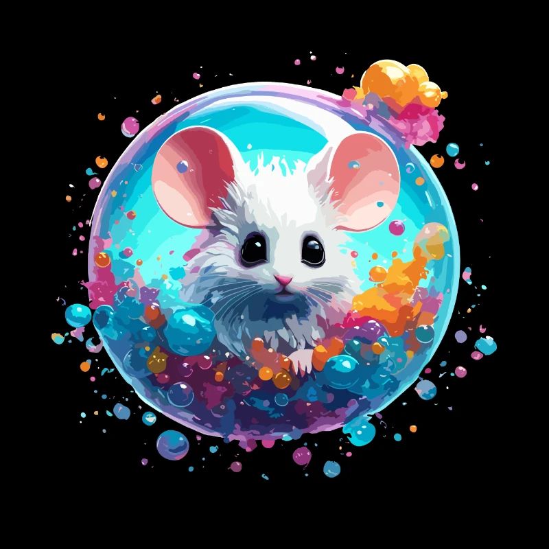 Animal in soap bubble / childlike / cute /mouse