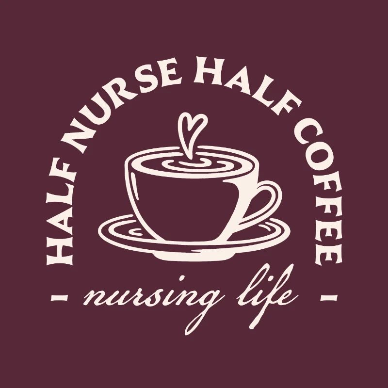 Halb Krankenschwester, halb Kaffee Humor Krankenschwester Kaffee