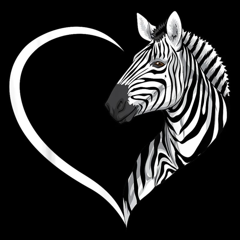 Zebra Heart Silhouette