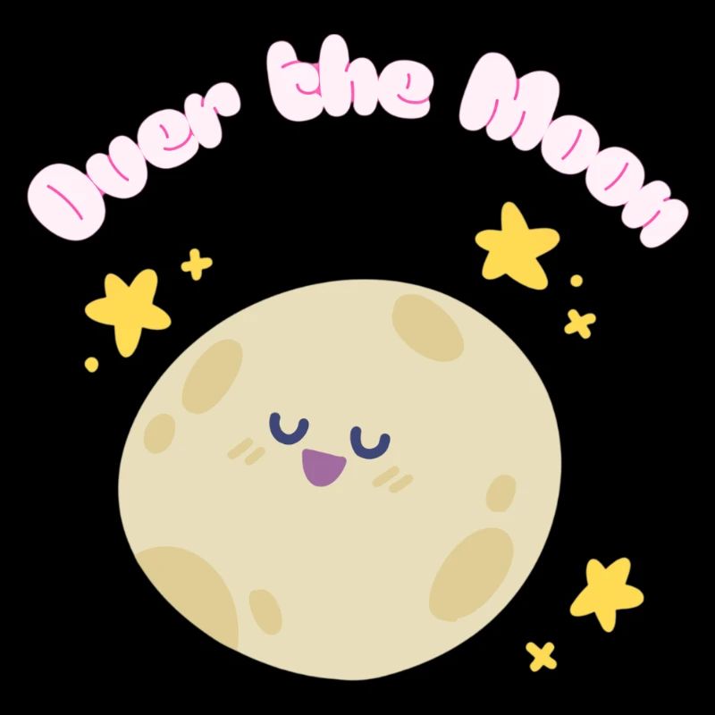 Over_the_Moon Phrases Argot Idiome drôle mignondesign