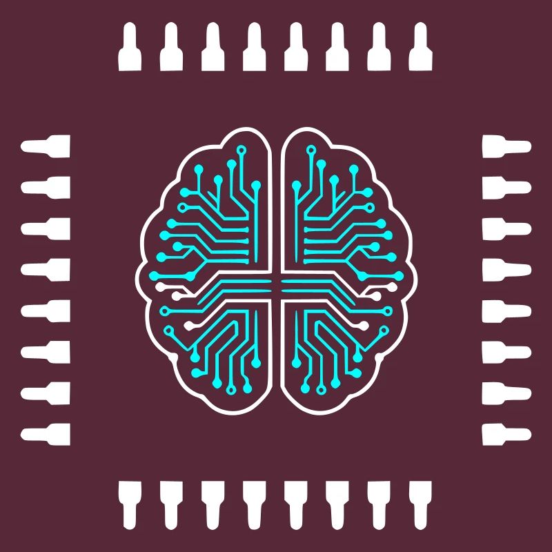 AI Brain Chip Processor Tech Vector