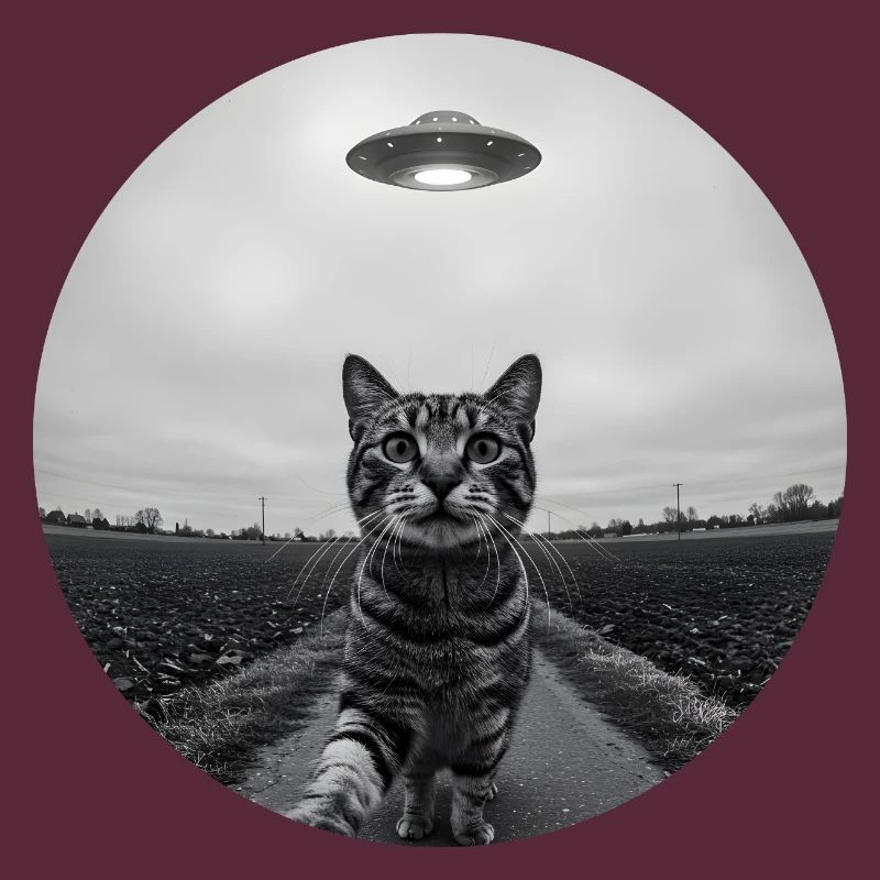 Design drôle d’extraterrestre d’un chat spatial OVNI