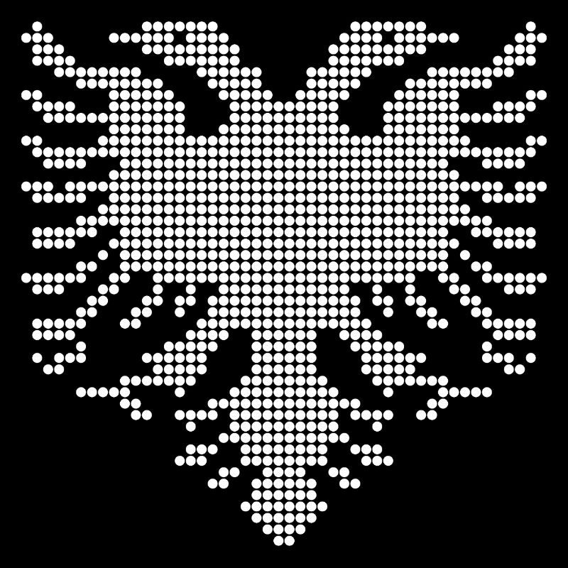 Albanisches Doppelkopf-Adler-Dotwork-Emblem