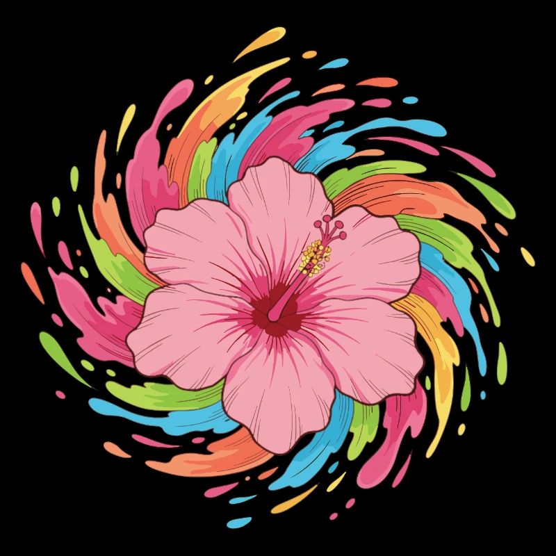 Tourbillon de couleur de l’hibiscus