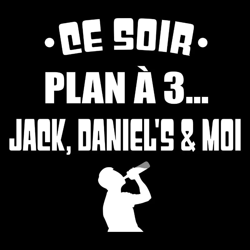 Ce soir plan à 3 jack, daniel's & moi t-shirt